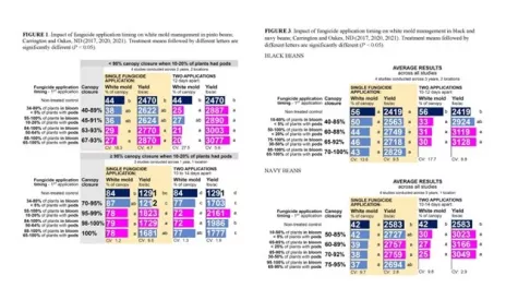 Optimizing fungicide application timing for improved management of white mold in dry beans