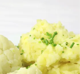 Mashed Potatoes with Cauliflower and Roasted Garlic