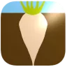 The icon for the Sugarbeet Production Guide app is a color drawing cross section of a white sugarbeet in dark brown dirt with its light green tops above the ground against a blue sky