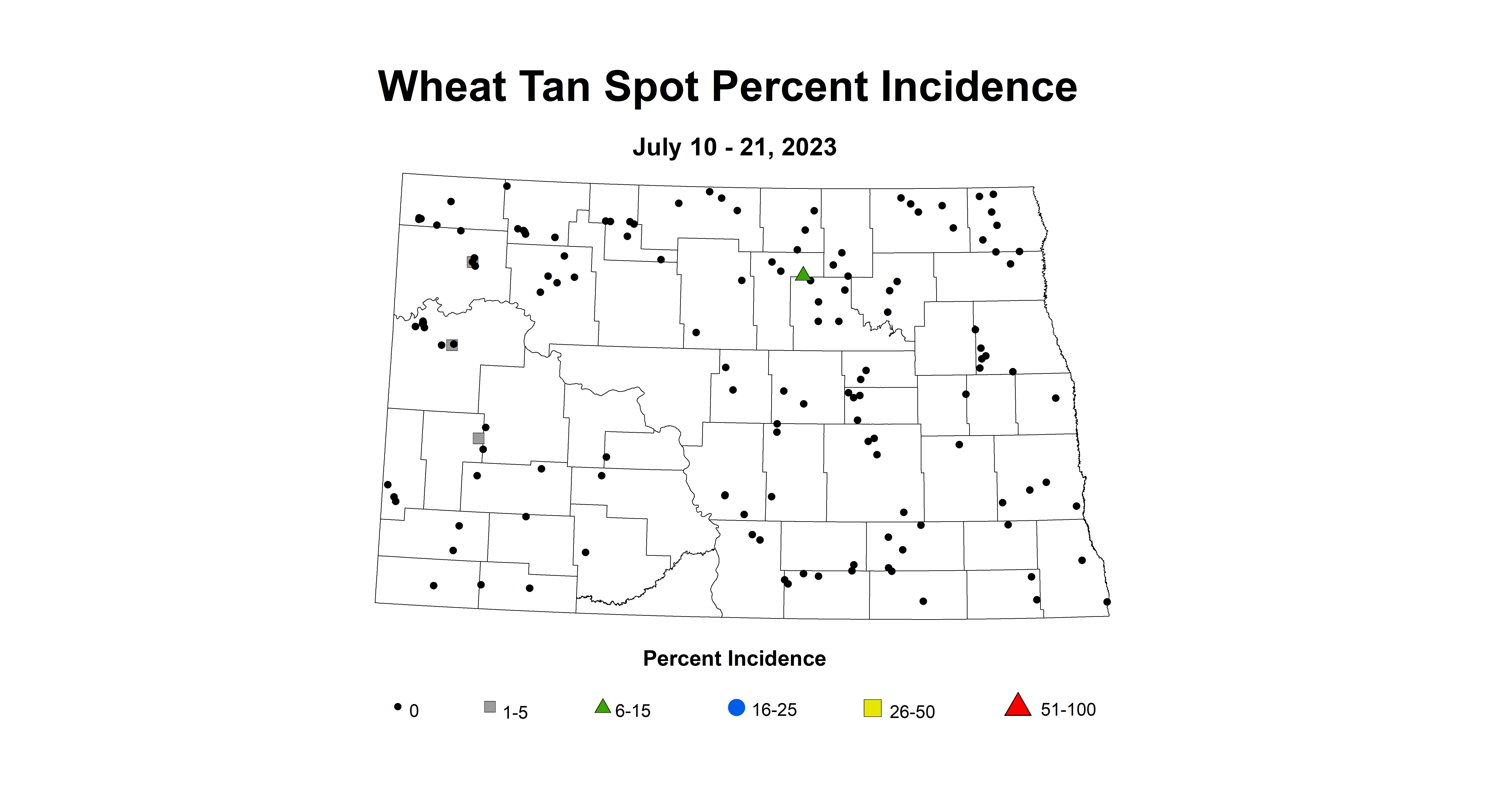 wheat tan spot incidence July 10-21 2023