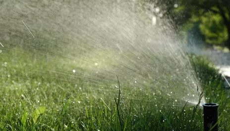 Close up of lawn sprinkler