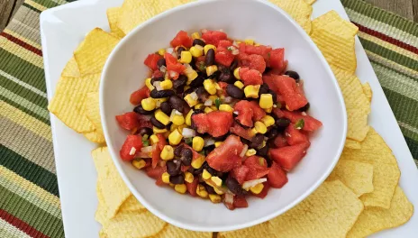 Watermelon, Black Bean and Corn Salsa