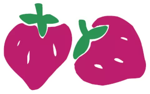 drawing of two strawberries