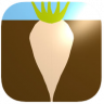 The icon for the Sugarbeet Production Guide app is a color drawing cross section of a white sugarbeet in dark brown dirt with its light green tops above the ground against a blue sky