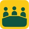 An icon showing people around a table representing a meeting, board, or council.
